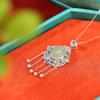 Yuebao Jewelry S925 Prata Esterlina Hetian Jade Fino Jade Aquático Vintage Estilo Nacional Flor Peônia Ruyi Pingente de Borla Pingente de Prata