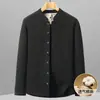 Chaqueta para Hombre, Nueva Camisa de Lino Estilo Chino con Cuello Alto, Camisa Casual Juvenil Estilo Old Money, Ropa Exterior de Tendencia Nacional para Hombre