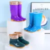 Botas de Lluvia para Mujer, Impermeables de Media Caña, Botas de Lluvia Antideslizantes de Caña Alta, Botas de Lluvia Calientes para Adultos de Caña Corta con Forro de Algodón para Cocina