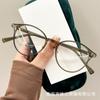 Gafas Ultraligeras TR90 Estampado de Leopardo Mate para Hombres y Mujeres Marco de Gafas Artístico Retro Cyber Celebrity Marco de Gafas Cuadrado Artefacto Simple para Rostro Cuadrado