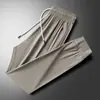Pantalones casuales de seda de hielo para hombres y mujeres, pantalones largos rectos finos transpirables de secado rápido para verano, pantalones deportivos jogger de marca de moda
