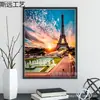 Comercio exterior transfronterizo 5d pintura de diamantes nueva diamante completo Torre de París pintura decorativa punto de cruz paisaje combinación fábrica al por mayor