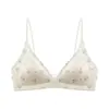 Lingerie Francesa Decote Profundo Sem Costura para Mulheres com Seios Pequenos Cetim Toque de Luxo Alças Finas Costas Bonitas Verão Sutiã Triângulo Fino