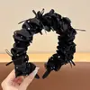 Tiara de Laço com Bolinhas de Coroa Alta para Mulheres 2025 Novo Estilo Tiara de Alto Padrão Estilo Estrangeiro com Pente de Dentes Grampo Antiderrapante