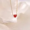 Collar con colgante de corazón de amor de circón, piedra de nacimiento de diciembre, cadena para la clavícula, electrochapado en horno, chapado en oro de 18k, para mujer