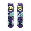 Calcetines de algodón para hombre de comercio exterior, calcetines de tubo largo con personalidad, calcetines de animación de dibujos animados, calcetines de algodón de dibujos animados, calcetines de tendencia del rey esqueleto
