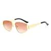 Gafas de Sol de Moda Hip-Hop Doble Puente Europeas y Americanas Gafas de Sol Metálicas Cuadradas y Redondas Adelgazantes para Rostro Marco de Metal Estilo Aviador para Hombres