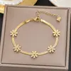 Centenas de Pulseiras Meichen Europeias e Americanas Ouro 18K Não Desbota Aço Titânio Femininas Simples e Versáteis Ins Personalizadas Moda Joias de Mão