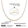 Colar Wanxing em Aço Inoxidável Banhado a Ouro 18k com Zircônia para Mulheres, Estilo Europeu e Americano, Luxo Leve, Único, Moda Transfronteiriça Corrente de Tênis Atacado