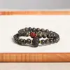 Pulsera de Doble Círculo de Accesorios Xiang 108 Auténtica para Hombres y Mujeres, Collar de Cuentas de Oración de 0.8 cm