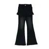 Pantalones Vaqueros Acampanados de Dos en Uno de Alta Elasticidad para Niñas 2026 Nuevo Estilo Pantalones Acampanados Estilo Coreano para Niños Mayores