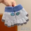 Luvas Infantis com Dedos Separados, Luvas Tricotadas Estilo Coreano para Meninos com Cinco Dedos, Luvas de Inverno Quentes para Alunos do Ensino Fundamental, Bebês Meninos e Meninas, Ciclismo