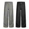 Calça de terno listrada com fivela Paris, confortável, masculina, verão, nova, leve, para trabalho e deslocamento, com bom caimento, solta, casual, calça longa, feminina, moderna