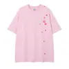 Ropa para Hombre Ins Retro Americano Camiseta Negra de Manga Corta con Hombro Caído, Estampado de Caballo en Racimo y Diseño de Letras, Peso Pesado Holgada Estilo High Street