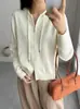 Fábrica de Suéteres Dalan Source Otoño Rayas Doble Cremallera con Capucha Bloques de Color Tejido Chaqueta para Mujer Venta al por Mayor Personalización