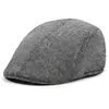 Boné Masculino Transfronteiriço para Meia-Idade e Idosos, Sarja de Cor Escura, Estilo Coreano, Protetor Solar, Casual, Estiloso, Chapéu Versátil