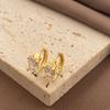 Pendientes huecos geométricos de moda Luojia para mujer, pendientes de diseño exquisito de estilo Chanel de alta calidad, joyería sencilla que combina con todo.