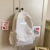 Mochila Escolar Xadrez Estilo Japonês Estilo Coreano Estilo Fresco Mochila para Aluno do Ensino Fundamental Menina Fofa Macia Mochila para Aluno do Ensino Médio