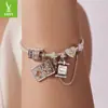 Yinziyun plata s925 cruz cadena de seguridad de posicionamiento de silicona suministro transfronterizo pulsera DIY personalizada accesorios para abalorios