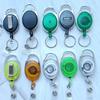 Chaveiro Retrátil de Metal com Moldura Oval de Liga de Zinco e Cordão de Puxar ABS Anti-Perda