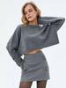 Suéteres de Mujer Europeos y Americanos, Suéteres de Cuello Redondo para Mujer, Nuevo Otoño e Invierno Transfronterizo, Chaquetas de Suéter Sexy Holgadas Cortas con Ombligo Descubierto