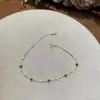 Prata de Lei S925 Banhada a Ouro 18K, Pulseira Céu Estrelado com Zircônia Esmeralda para Mulheres, Design Único, Joia Exquisita e de Luxo Leve