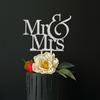 Tx Letras Inglesas Transfronterizas Sr&Sra Acrílico para Pastel de Boda Plug-In Tela Dorado Adornos Decoración de Pastel Personalización