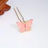 Antiguo nuevo gota de aceite imitación azul cloisonné mariposa color pasador de pelo Hanfu aleación tocado accesorios fabricantes venta al por mayor