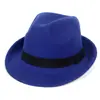 Sombrero de copa pequeño de entretiempo transfronterizo para mujer, sombrero de lana versátil europeo y americano, sombrero de Panamá Jazz de caballero, sombrero de sol con visera curva
