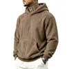 Sudadera con capucha de forro polar de doble capa para hombre, Comercio exterior transfronterizo europeo y americano, Nueva sudadera de forro polar de doble cara con bolsillo para hombre