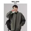 Nova Jaqueta Retro Americana Masculina Primavera e Outono Jaqueta de Voo Tendência Workwear Japonês Gola Alta Jaqueta de Uniforme de Baseball para Homens