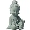 Arenito verde pequena estátua de Buda estilo chinês exibição de mesa jardim ornamental tanque de peixes paisagem boutique presente monge chá decoração de animais de estimação