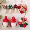 Adornos de Hongo de Fieltro de Lana de Nuevo Estilo Transfronterizos Decoración de Escena Navideña Árbol de Navidad Hongo Papá Noel Decoraciones Colgantes