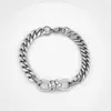 Pulsera de Cadena Cubana Trenzada Doble con Nudo de Cuerda Texturizada de Alta Resistencia, Diseño de Nicho para Hombres y Mujeres, Joyería Versátil Estilo Callejero
