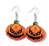 Nuevos Pendientes Colgantes de Gato Negro Sombrero de Bruja Cara de Fantasma Calabaza Halloween Adornos de Madera Góticos para Orejas de Doble Cara