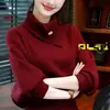 Moda Outono e Inverno Tendência Estilo Coreano Elegante Cor Clara Alta Qualidade Atmosférico Cor Sólida Tricô Top Feminino