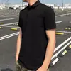 Camiseta Trendy de Manga Corta para Hombre de Verano, Camisa Polo de Algodón Hilo de Hielo Ajustada Estilo Influencer, Top Casual de Color Sólido