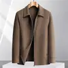 Chaqueta de Hombre 26 Otoño/Invierno, Cuello de Solapa, Ligeramente Holgada, Versión con Cremallera, Para Jóvenes y de Mediana Edad, Estilo Old Money, Negocios, Mangas Raglán, Abrigo Corto de Lana