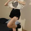 Jeans Versátiles de Corte A, Forma de Pera, Cintura Alta, Ajustados, con Cordones en las Correas, Pantalones Cortos Ajustados que Te Hacen Ver Más Alto y Delgado, Nuevos Hot Pants
