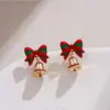 Atmósfera Navideña Lujo Accesible Nicho Otoño e Invierno Pendientes de Alta Gama Pendientes para Mujer Únicos Elegantes Clips para Orejas de Árbol de Navidad