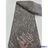 Vestido Estilo Francés con Bordado Pesado de Perlas, Tela de Encaje para Boda, Tela de Encaje con Lentejuelas Nupciales