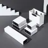 Caja de Cajón para Joyería Lista de Fábrica Papel Recubierto Blanco Pendientes Pendientes Collar Joyería Caja Deslizable Caja de Empaque para Joyería