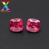 Fábrica de Wuzhou Mayoreo 5 # Corindón Rojo Forma Cuadrada 4*4-8*8mm Piedra Suelta de Corindón Rubí Sintético