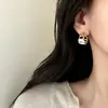 Brincos de Zircônia Estilo Doce Cool Versátil para o Dia a Dia de Luxo Leve Retro Francês Design de Nicho Brincos para Mulheres