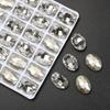 10 * 14mm Oval banhado a fundo de cristal unha fundo afiado broca pombo ovo de vidro broca jóias acessórios atacado