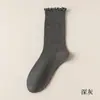 Calcetines Apilados de Algodón Puro Estilo Milenial para Mujer 2026 Nuevos Calcetines de Media Pantorrilla con Puño Fruncido Apertura Suelta Sin Costuras Calcetines Postparto