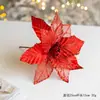 Decoração de Natal Mais Vendida Transfronteiriça 25cm Cor Dourada Champanhe Flor de Rede de Veludo de Natal Guirlanda para Árvore de Natal