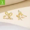 Aretes de Moño Plateados: Delicados y Elegantes, Adecuados para Orejas Perforadas, Versátiles, Aretes Pequeños Mini de Cobre con Moño de Estrella