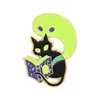 Broche de Gato Lector Fantasma Luminoso de Dibujos Animados Nuevo de Aliexpress Insignia de Accesorio Metálico Personalizado Transfronterizo para Halloween