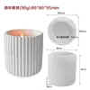 Molde para Tarro de Almacenamiento Redondo Cristal Epoxy Rayado Caja de Almacenamiento Taza Espejo Molde de Silicona Resina Epoxi DIY